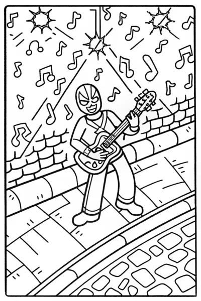 Miles Morales: Musical Vibes Coloring Page