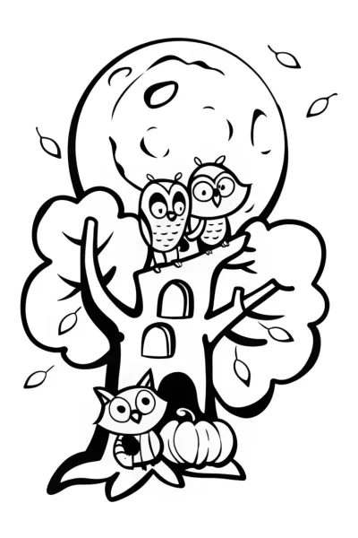 Harvest Moon and Dreamy Creatures Coloring Page