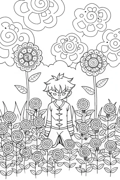 The Secret Garden of Spirits Coloring Page
