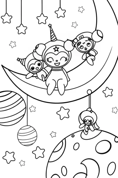 Kuromi on a moonlit mission