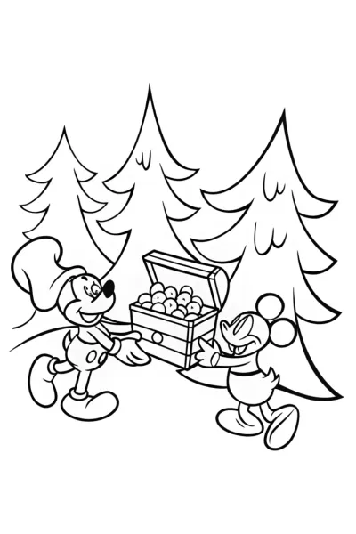 Mickey Mouse Treasure Hunt Coloring Page