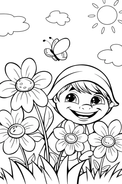 JJ’s Magical Garden of Giggles Coloring Page