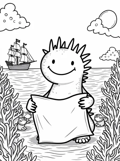 Axolotl’s treasure hunt adventure