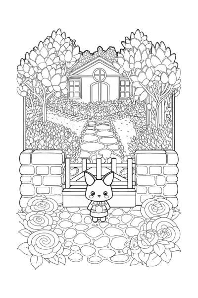 Kuromi in the garden maze