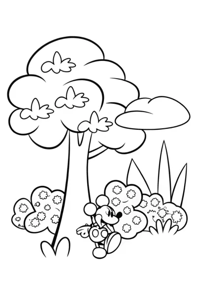 Mickey Mouse’s Magical Nature Quest Coloring Page
