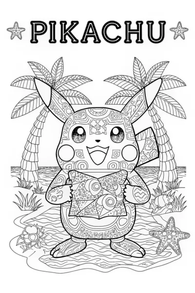 Pikachu’s Island Adventure Coloring Page