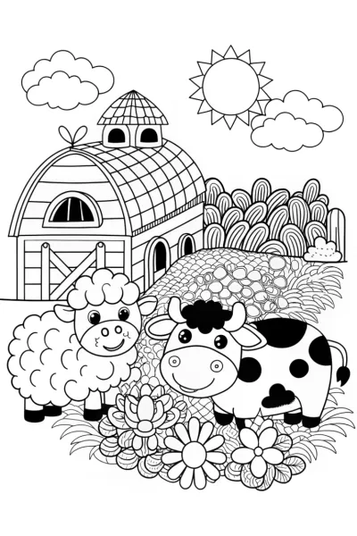 Squishmallow Farm Friends Coloring Page