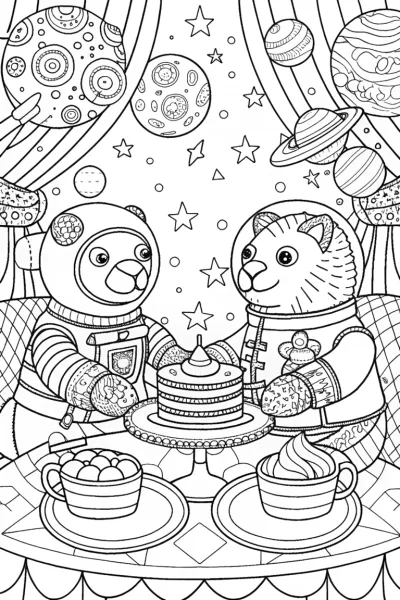 Animals having a galactic tea party