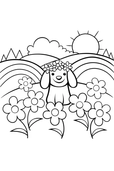 Rainbow Friends’ Flower Festival Coloring Page