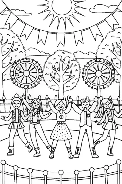 Rainbow High Friendship Fiesta Coloring Page