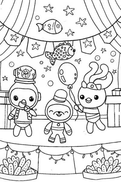 Octonauts Underwater Carnival Celebration Coloring Page