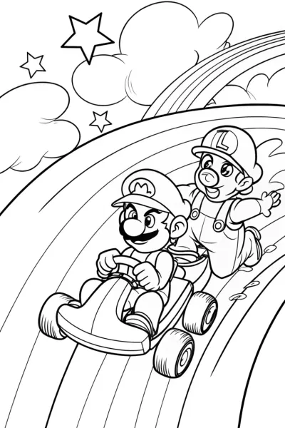 Rainbow Road Racing Adventure with Mario and Luigi