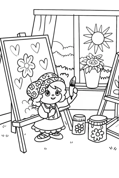 Strawberry Shortcake’s Berry Art Studio Coloring Page