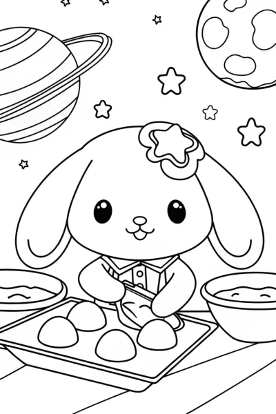 Cinnamoroll baking in space