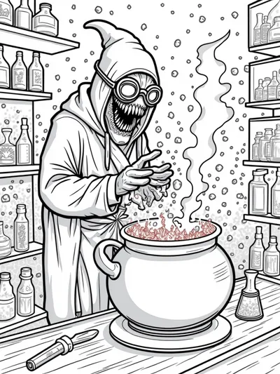 Venom brewing colorful potions