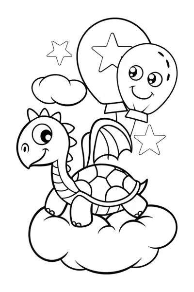 The Rainbow Friends’ Cloud Adventure Coloring Page