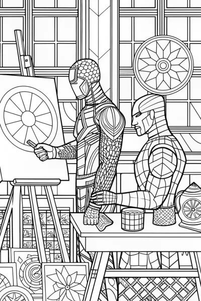 Avengers Art Day Coloring Page