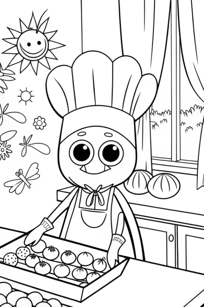 The Spider Chef Coloring Page