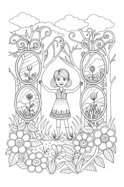 Magical Mirror Garden of Isabela Coloring Page