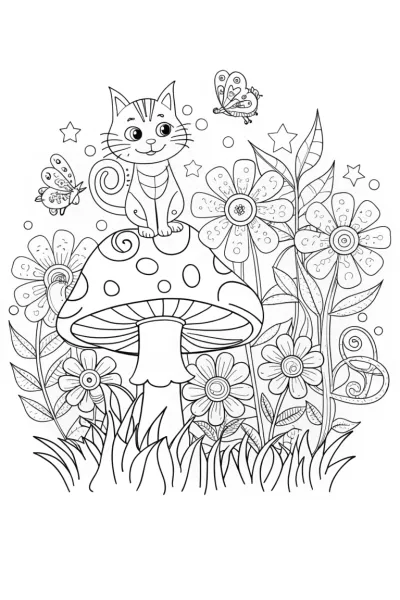 Rainbow Friends in the Enchanted Forest Coloring Page