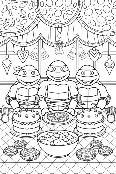 Ninja Turtles baking show scene