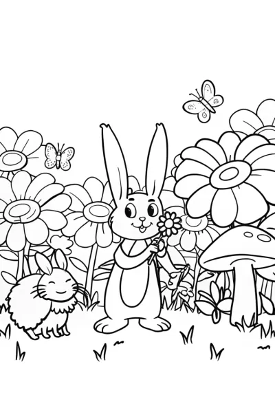 Banban and the Musical Garden Band Coloring Page