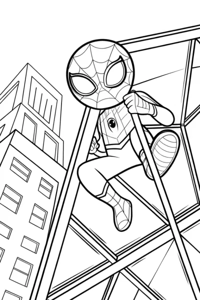 Miles Morales Kaleidoscopic Climb Coloring Page