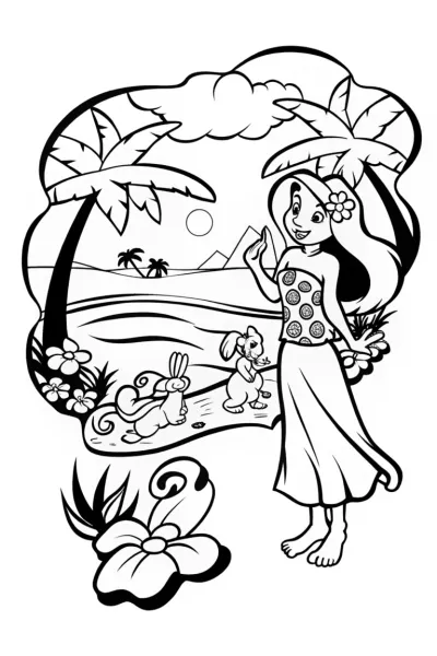 Jasmine’s Secret Oasis Adventure Coloring Page
