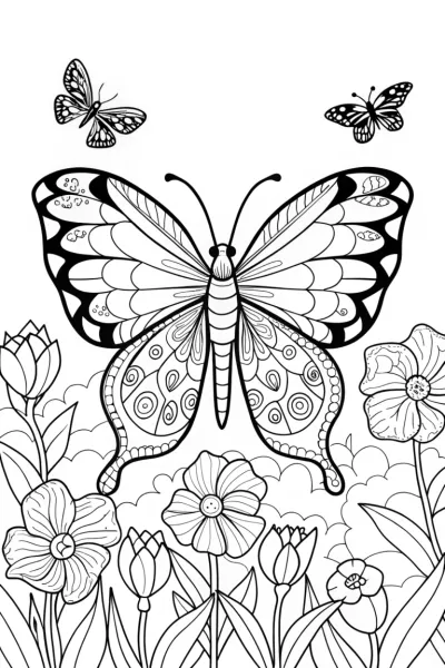 Butterfly of the Enchanted Garden Coloring Page