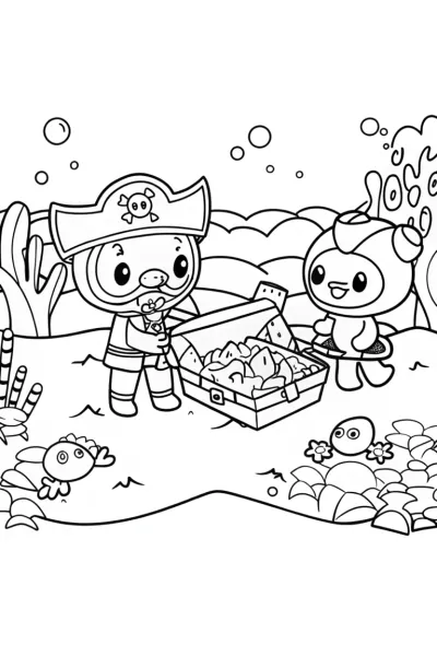 Captain Barnacles Pirate Picnic Coloring Page