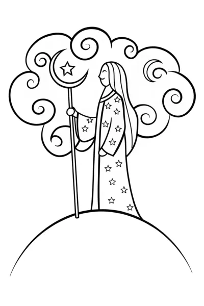 Celestial Guardian and the Enchanted Starry Night