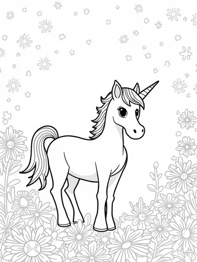 Unicorn in a magical garden