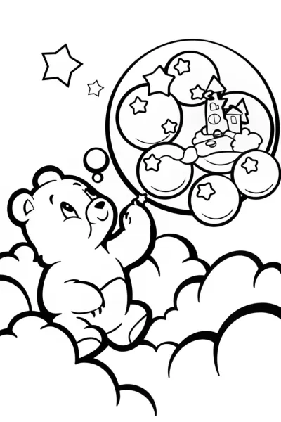 Care Bears’ Magical Bubble Adventure Coloring Page