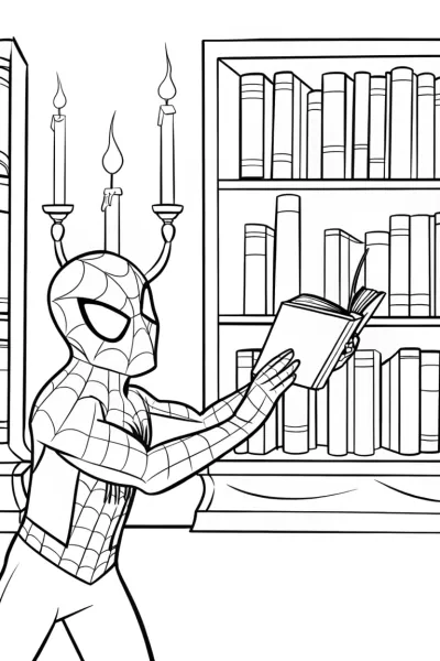 Spider-Man at the enchanted library