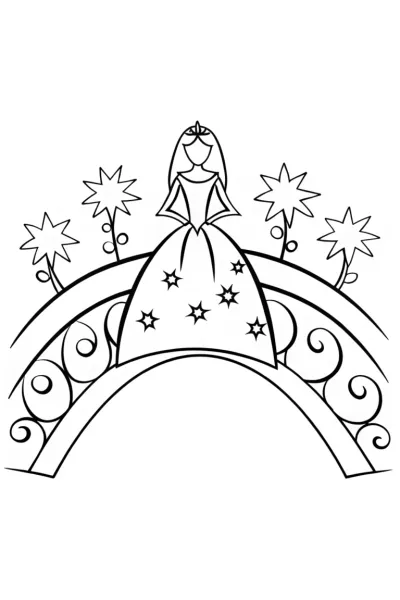 The Princess of Shadows and Light Coloring Page