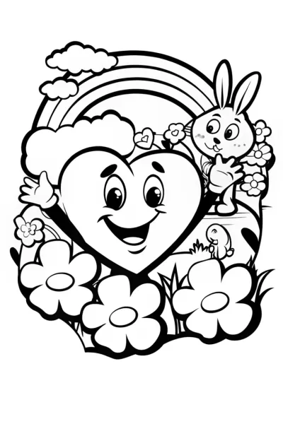 Heartfelt Adventures in the Garden Coloring Page