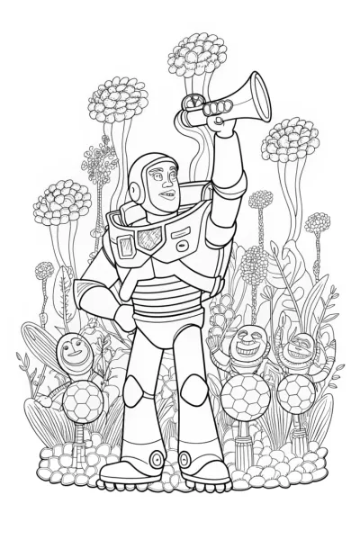 Buzz Lightyear’s Galactic Sports Day Coloring Page