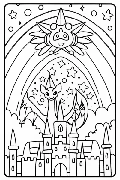 Dialga and Palkia: Guardians of Time and Space Coloring Page