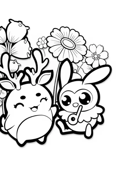 Squishmallow Garden Orchestra Coloring Page