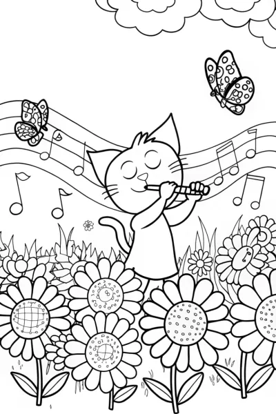 Gabby’s Magical Music Garden Coloring Page