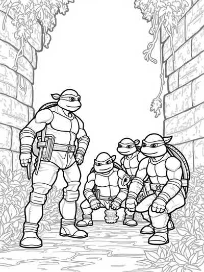 TMNT exploring ancient ruins
