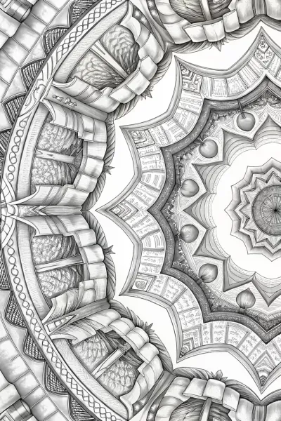 Bookworms in a library mandala