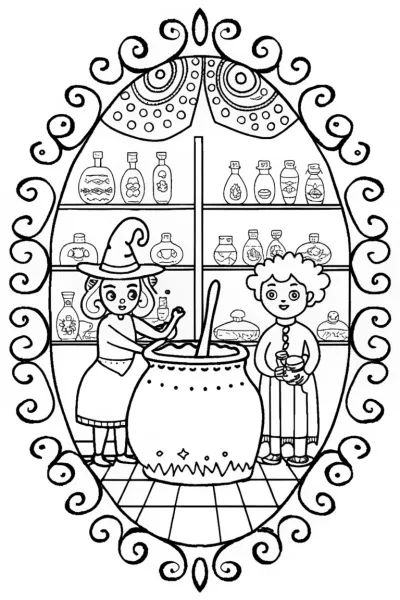 Mirabel’s Magical Potion Workshop Coloring Page
