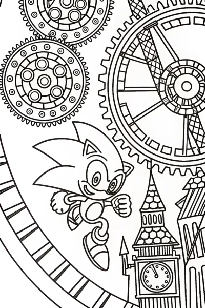 Sonic’s Time Travel Adventure Coloring Page