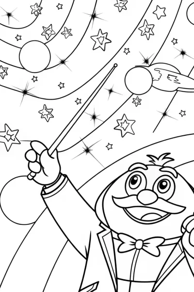 Super Sonic conducting an orchestra