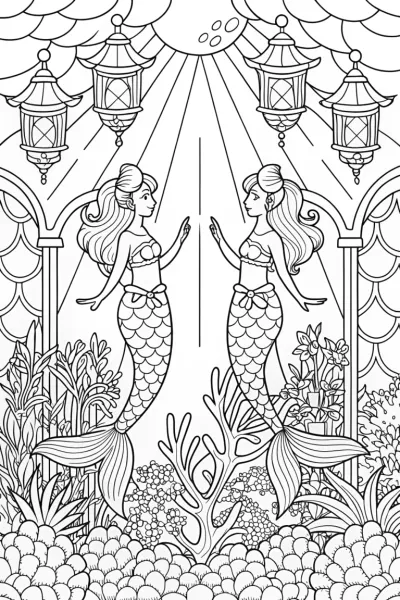 Mermaids at the bioluminescent festival