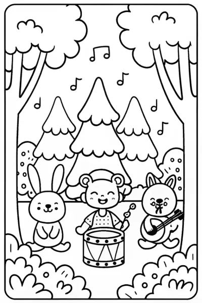 Baby’s Musical Adventure Coloring Page