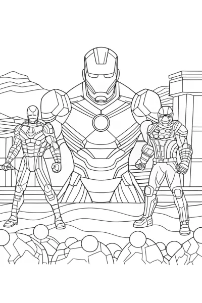 Iron Man and friends in battle