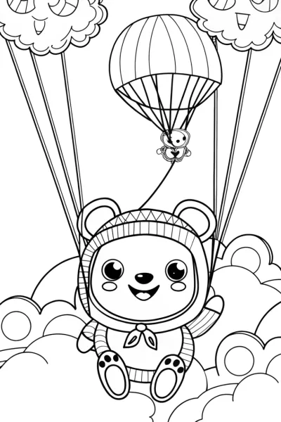 Pompompurin’s Cookie Balloon Adventure Coloring Page