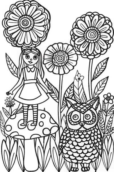 Alice in Wonderland Coloring Page